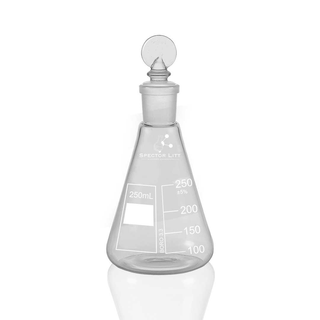 Flask Iodine with Funnel Shaped Cup and Stopper